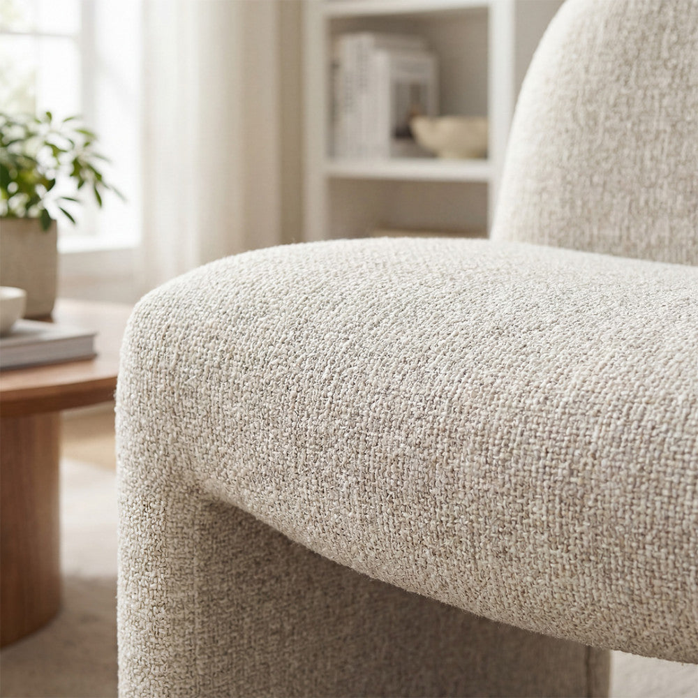 Malo - Fauteuil Lounge - Tissu - Beige Chiné