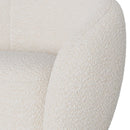 Fauteuil pivotant Naya en tissu bouclé blanc