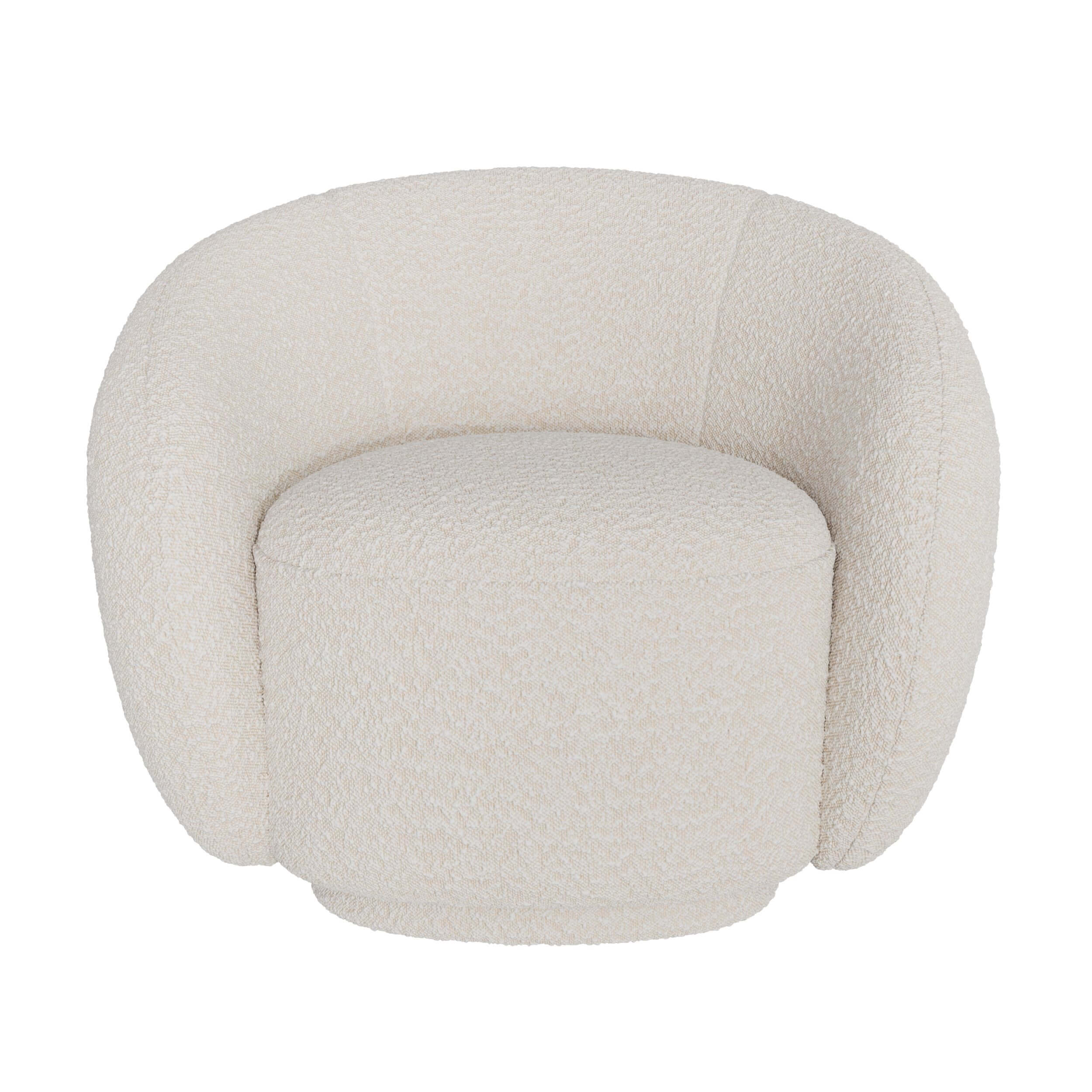 Naya - White Bouclé Fabric Armchair