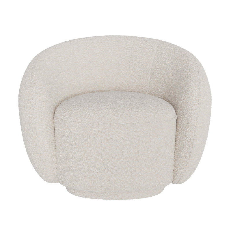 Fauteuil Naya en tissu bouclé blanc