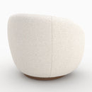 Fauteuil pivotant Naya en tissu bouclé blanc