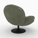 Fauteuil Ricci pivotant en tissu effet velours vert kaki