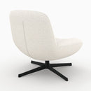 fauteuil pivotant elvis en tissu boucle blanc casse