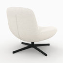 Fauteuil Elvis pivotant en tissu bouclé blanc cassé