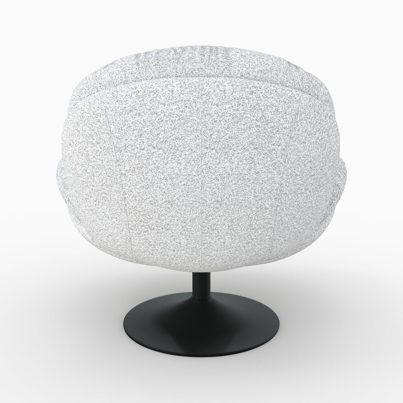 Fauteuil Ricci pivotant en tissu bouclé gris chiné