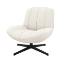 fauteuil pivotant en tissu boucle blanc casse elvis fond blanc