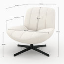 fauteuil pivotant en tissu boucle blanc casse elvis