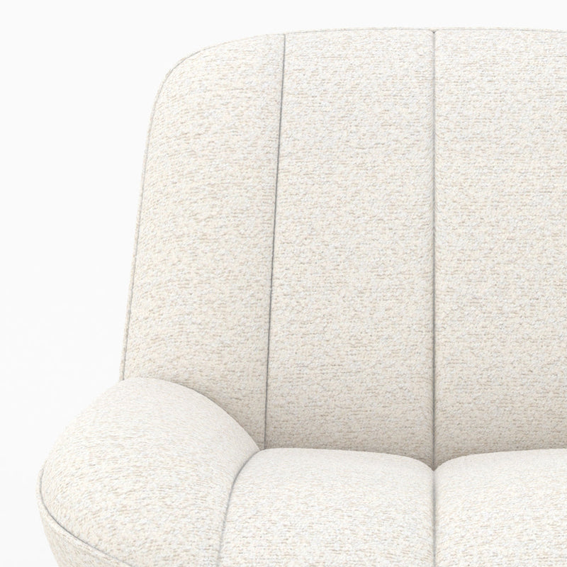 Fauteuil Elvis pivotant en tissu bouclé blanc cassé