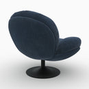 Fauteuil Ricci pivotant en tissu effet velours bleu nuit