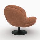 Fauteuil Ricci pivotant en tissu effet velours marron