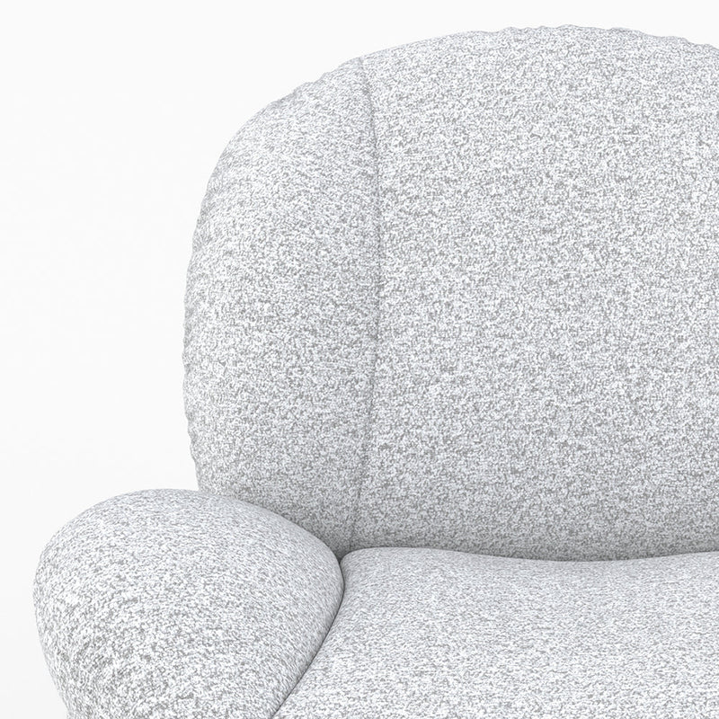 Fauteuil Ricci pivotant en tissu bouclé gris chiné