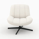 Fauteuil Elvis pivotant en tissu bouclé blanc cassé