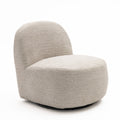 Groovy - Sillón giratorio - Tela chenilla acanalada - Crudo