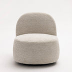 Groovy - Sillón giratorio - Tela chenilla acanalada - Crudo