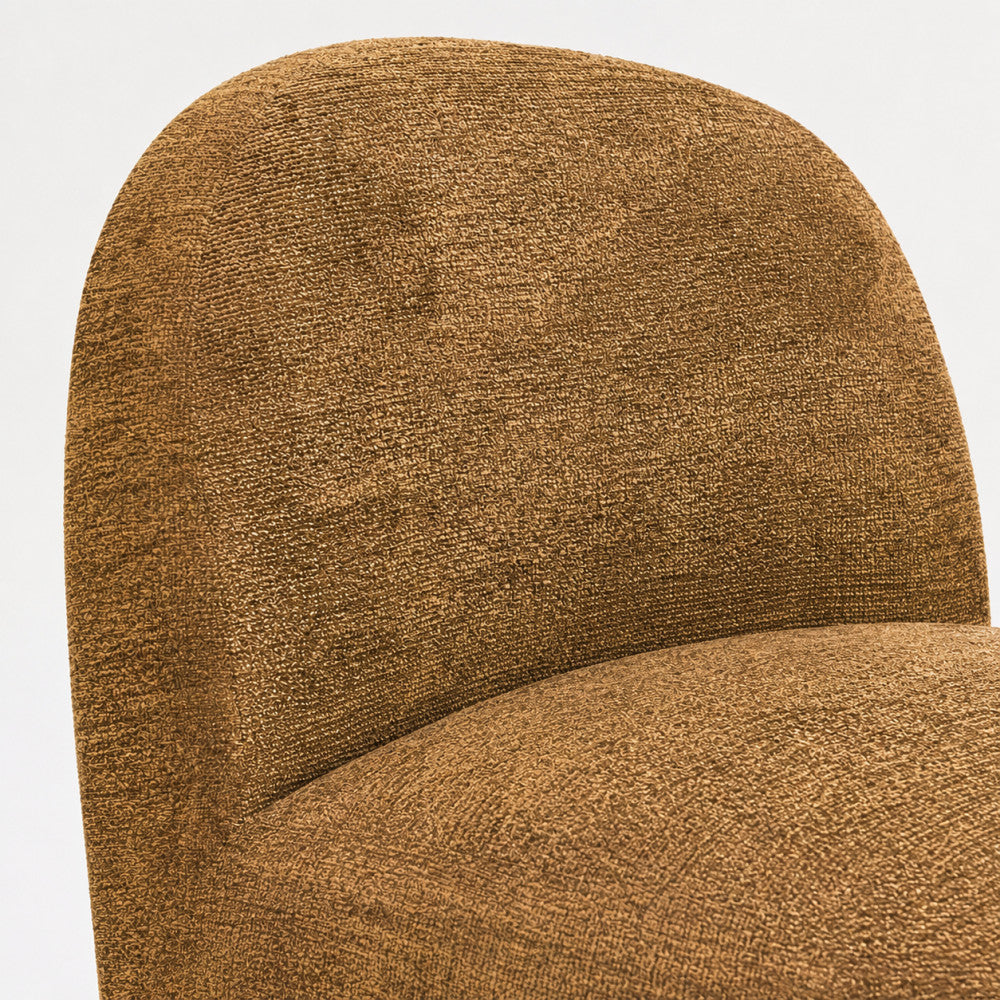 Groovy - Swivel Armchair - Ribbed Chenille Fabric - Mustard Yellow