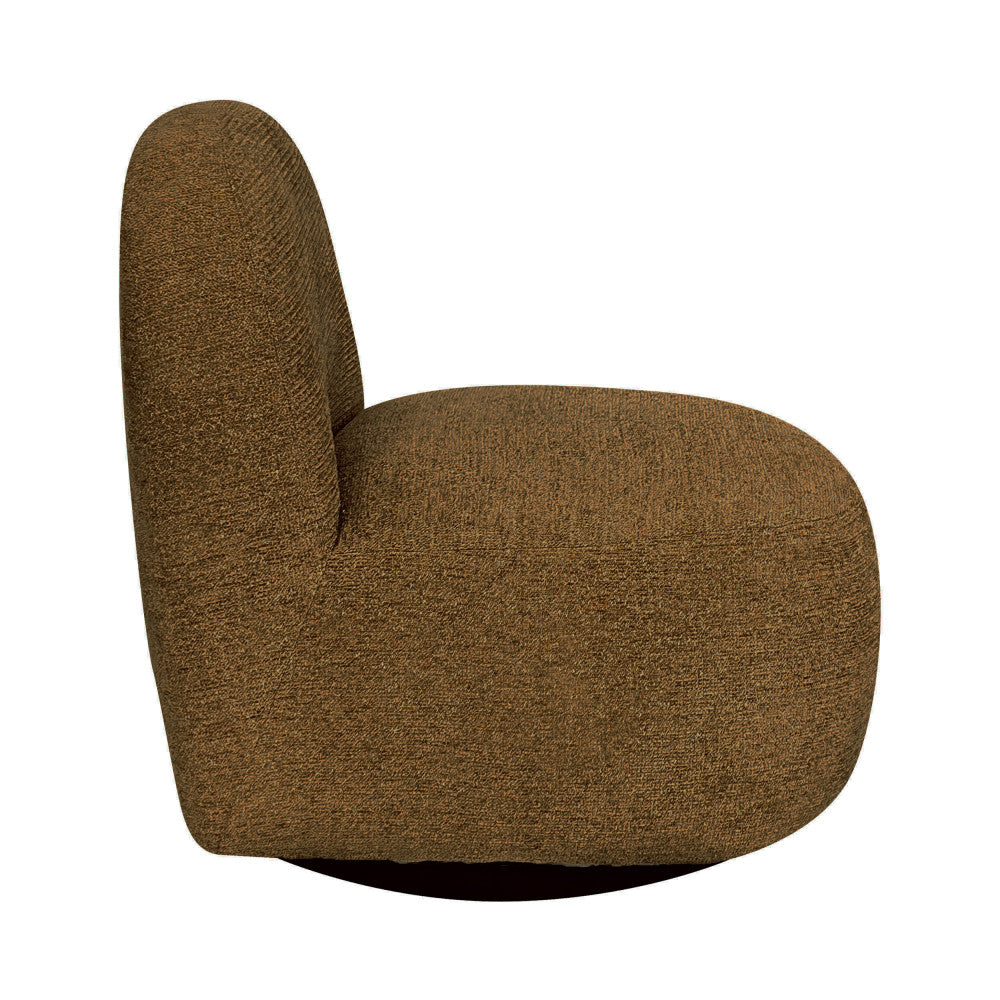 Groovy - Swivel Armchair - Ribbed Chenille Fabric - Mottled Brown