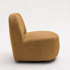 Groovy - Swivel Armchair - Ribbed Chenille Fabric - Mustard Yellow