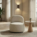 Groovy - Sillón giratorio - Tela chenilla acanalada - Crudo