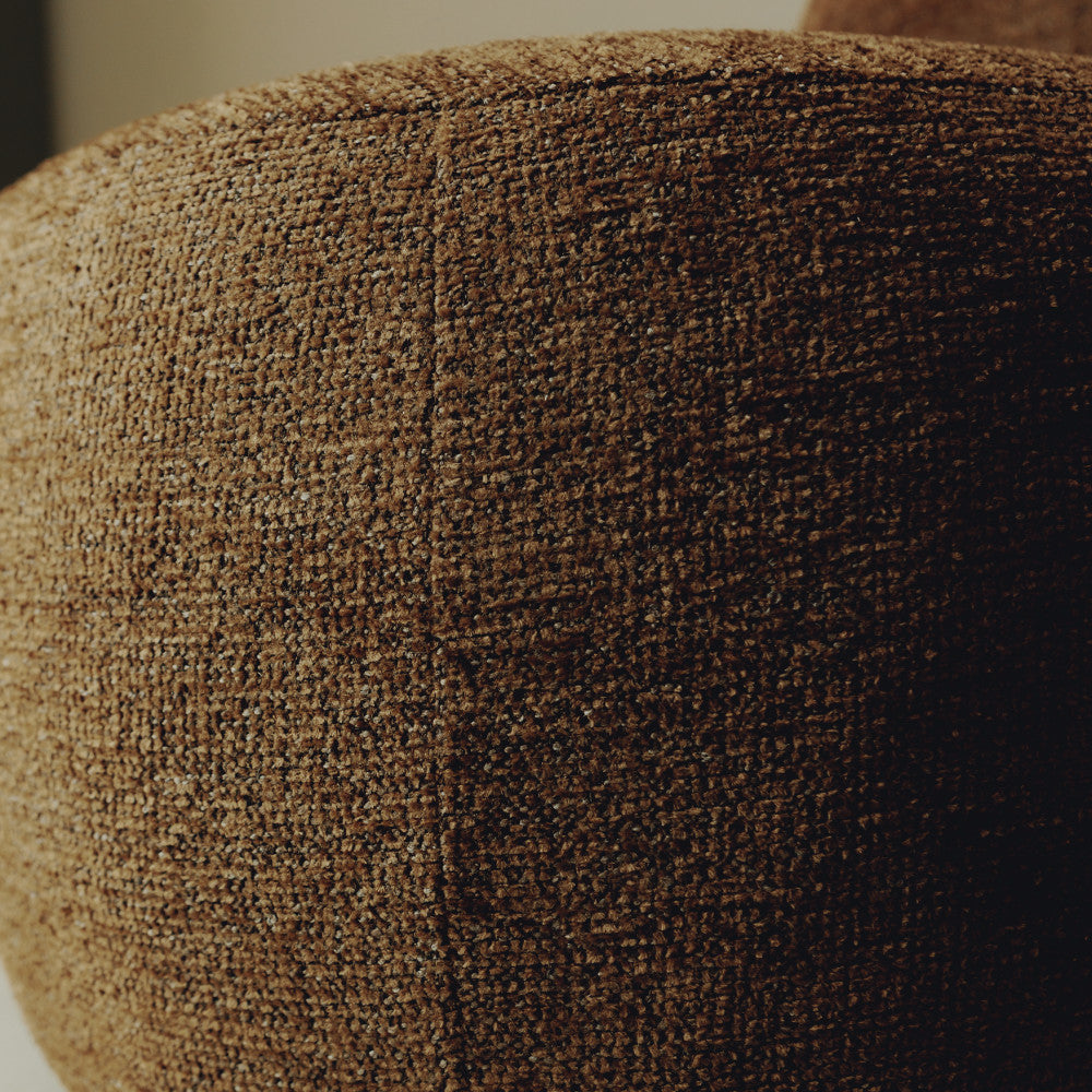 Groovy - Swivel Armchair - Ribbed Chenille Fabric - Mottled Brown