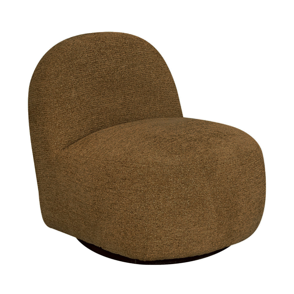 Groovy - Swivel Armchair - Ribbed Chenille Fabric - Mottled Brown