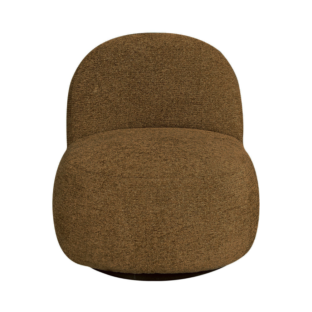 Groovy - Swivel Armchair - Ribbed Chenille Fabric - Mottled Brown