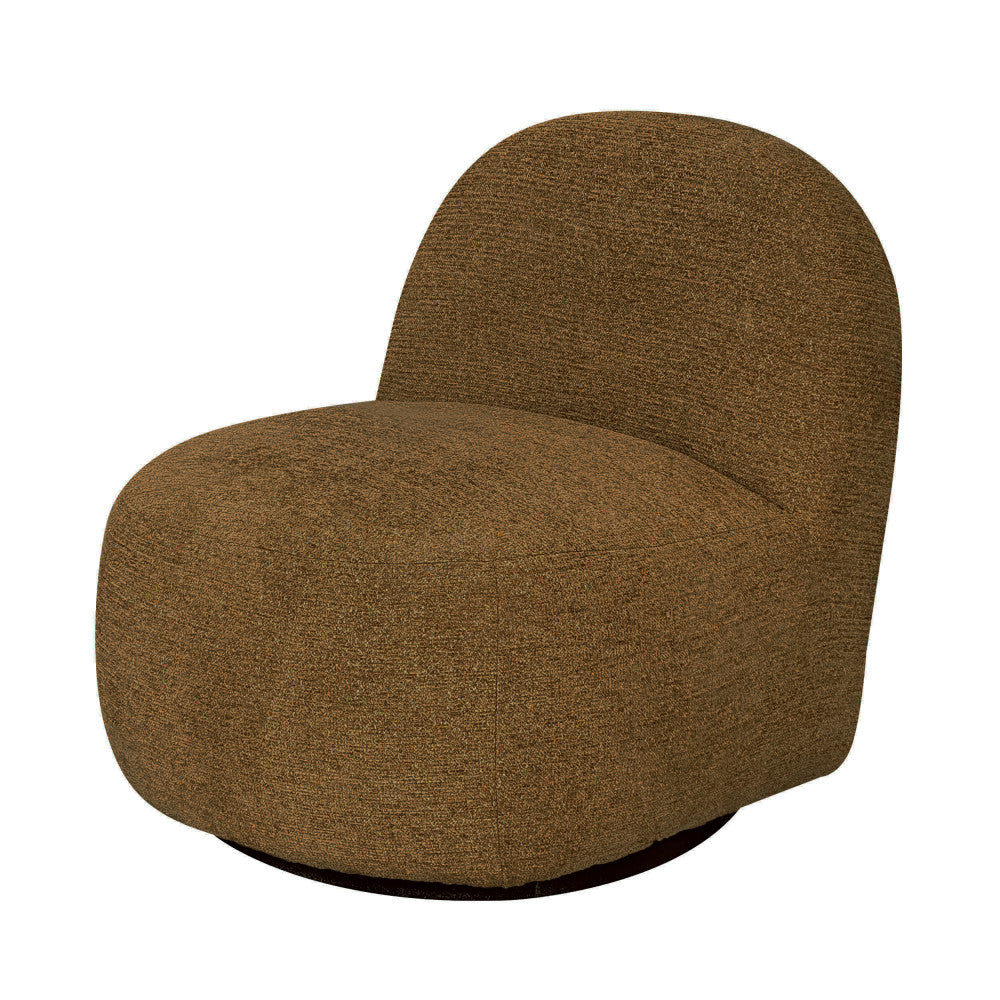 Groovy - Swivel Armchair - Ribbed Chenille Fabric - Mottled Brown