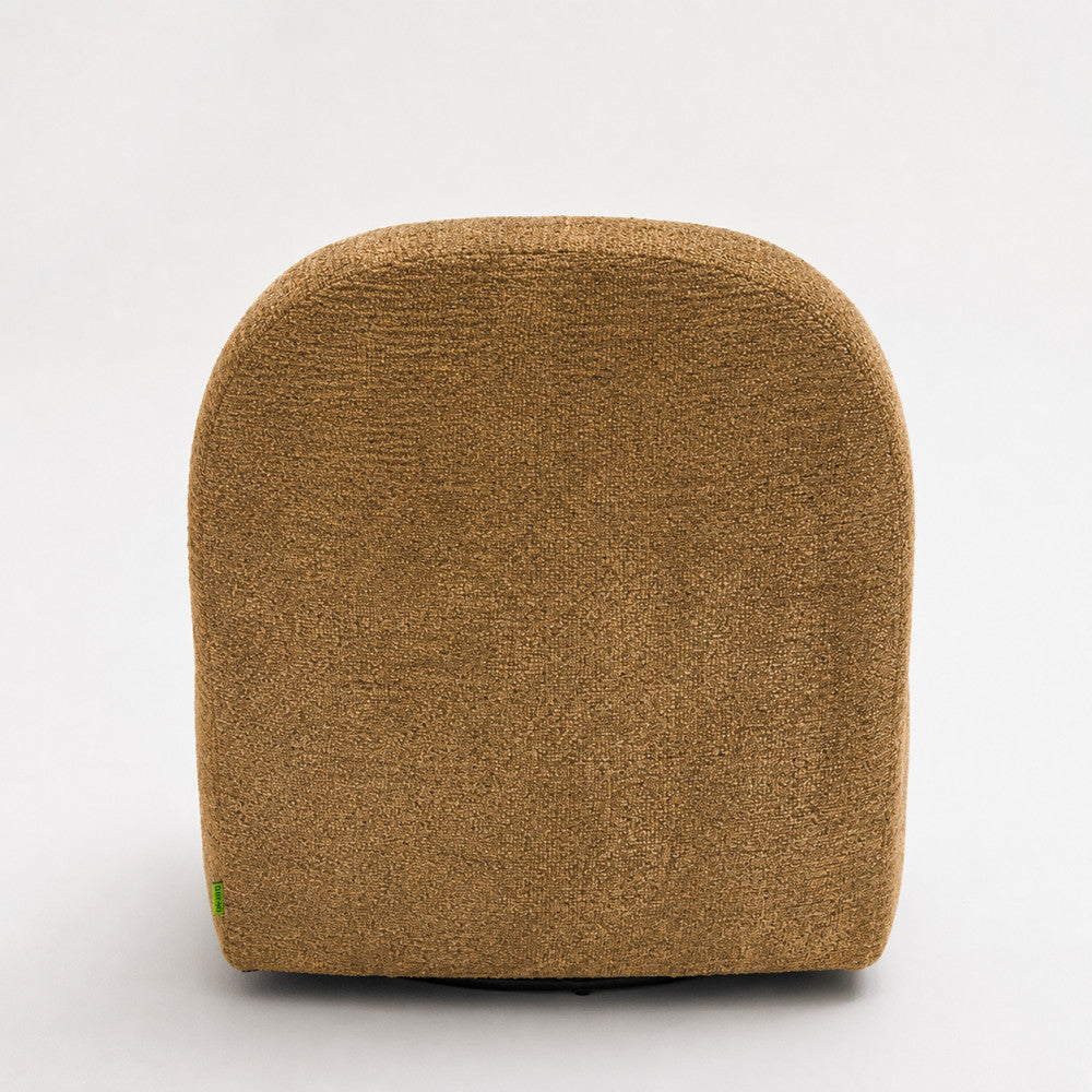 Groovy - Swivel Armchair - Ribbed Chenille Fabric - Mustard Yellow
