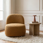 Groovy - Swivel Armchair - Ribbed Chenille Fabric - Mustard Yellow