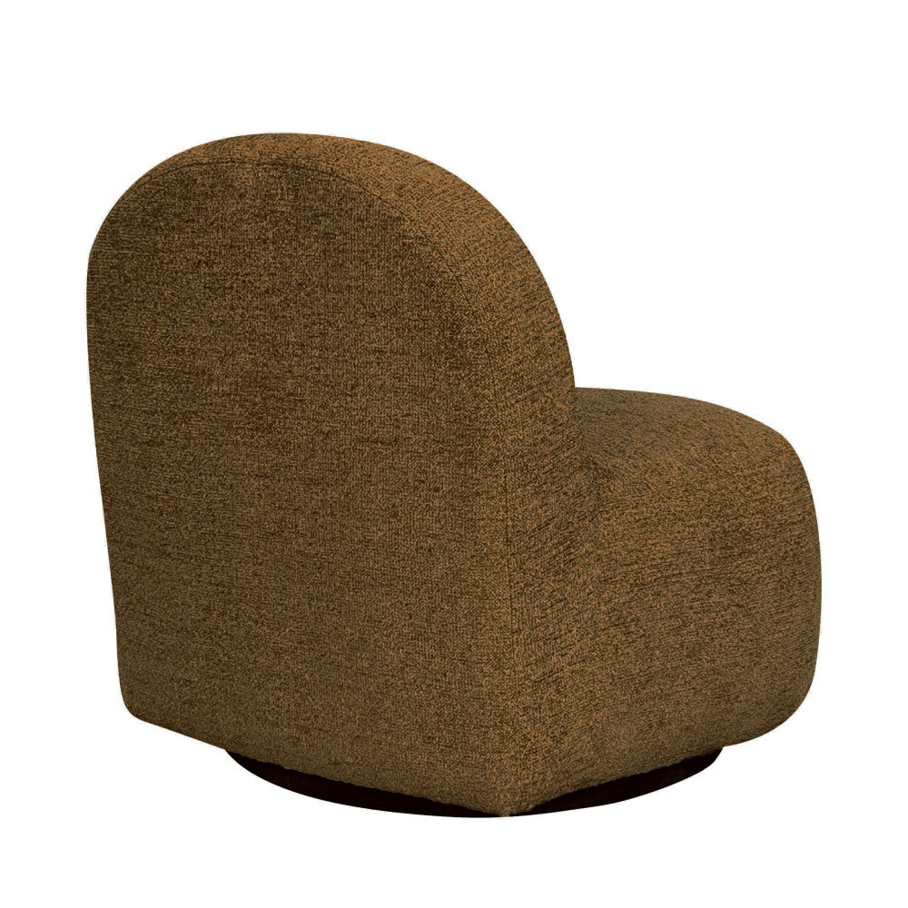 Groovy - Swivel Armchair - Ribbed Chenille Fabric - Mottled Brown