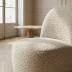 Groovy - Sillón giratorio - Tela chenilla acanalada - Crudo