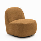Groovy - Swivel Armchair - Ribbed Chenille Fabric - Mustard Yellow