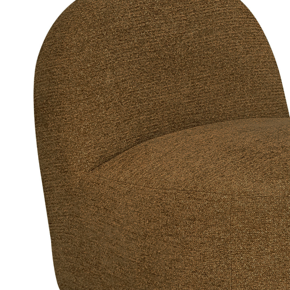 Groovy - Swivel Armchair - Ribbed Chenille Fabric - Mottled Brown