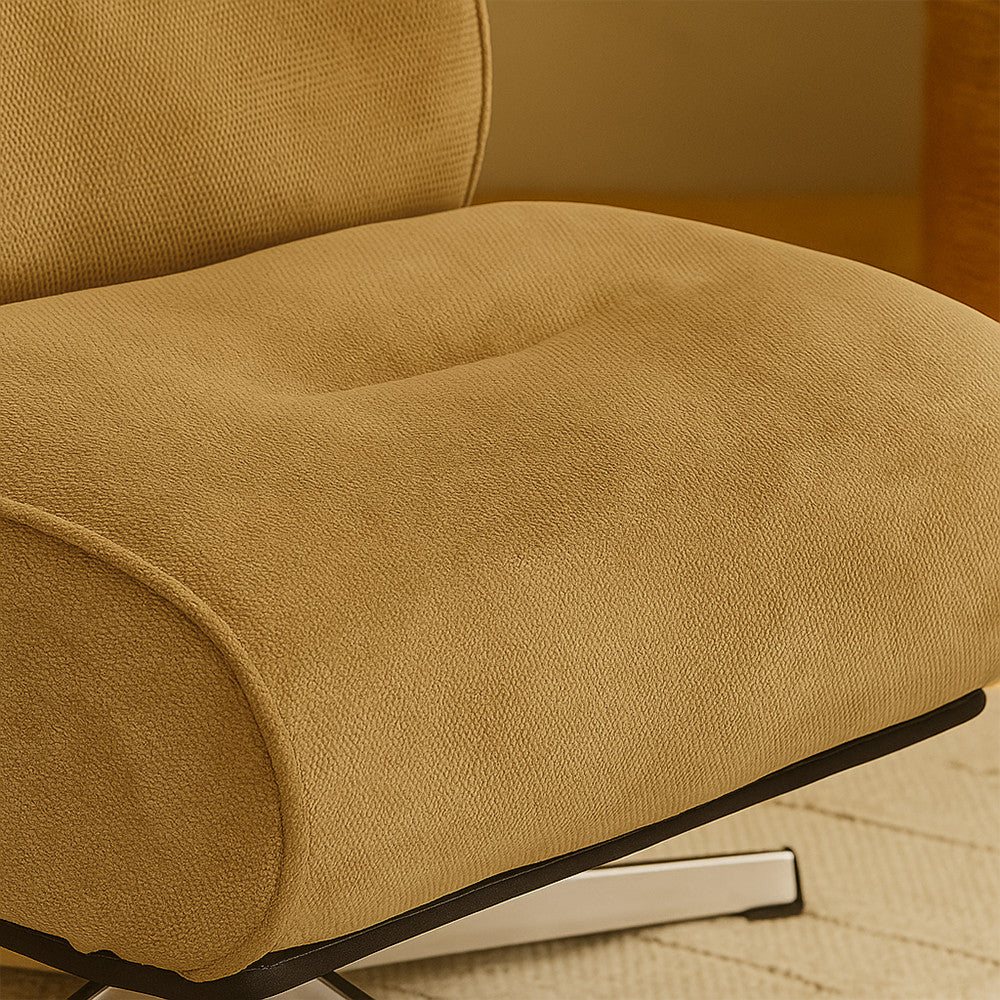 Simon - Sillón giratorio - Tela chenilla con base de estrella - Bronce