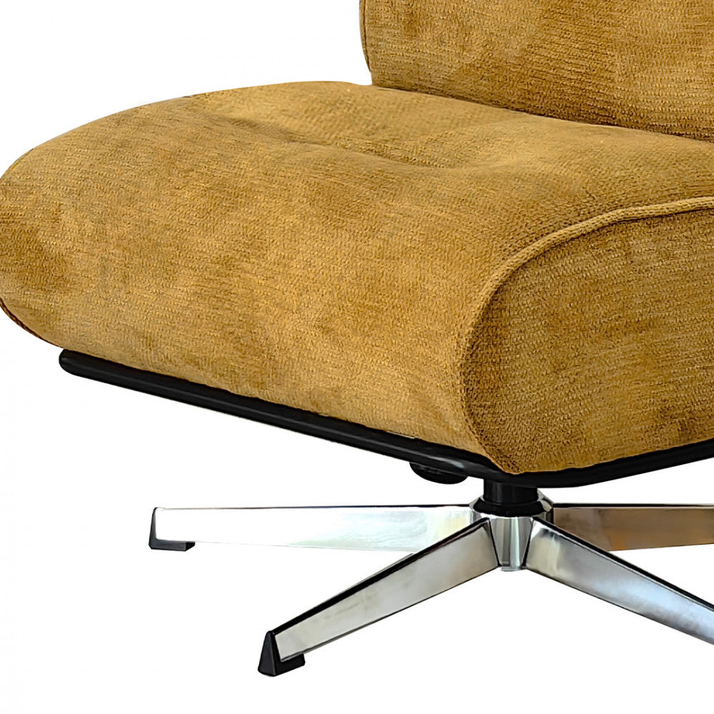 Simon - Sillón giratorio - Tela chenilla con base de estrella - Bronce