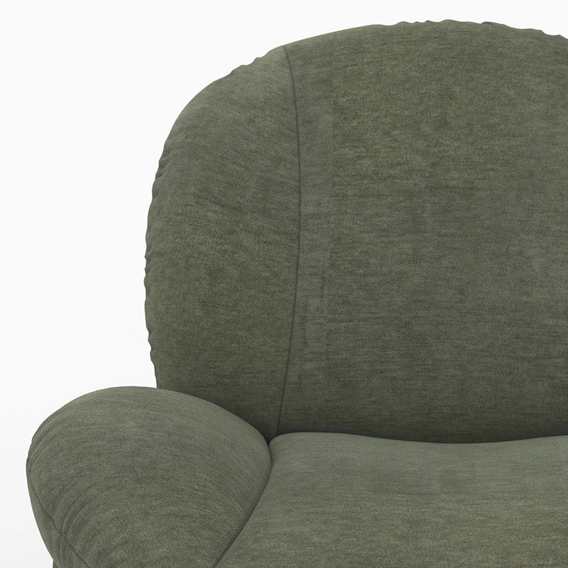 Fauteuil Ricci pivotant en tissu effet velours vert kaki