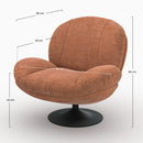 Fauteuil Ricci pivotant en tissu effet velours marron