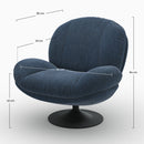 Fauteuil Ricci pivotant en tissu effet velours bleu nuit