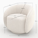 Fauteuil Naya en tissu bouclé blanc