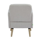 Brooks - Sillón retro - Tela, patas de madera clara - Beige
