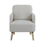 Brooks - Sillón retro - Tela, patas de madera clara - Beige