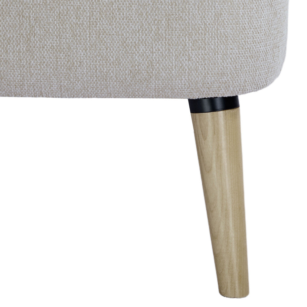 Brooks - Sillón retro - Tela, patas de madera clara - Beige