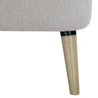 Brooks - Sillón retro - Tela, patas de madera clara - Beige