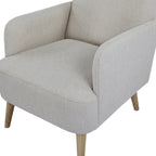 Brooks - Sillón retro - Tela, patas de madera clara - Beige
