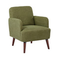 Brooks - Sillón retro - Tela, patas de madera oscura - Verde