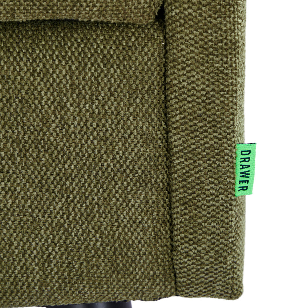 Brooks - Sillón retro - Tela, patas de madera oscura - Verde