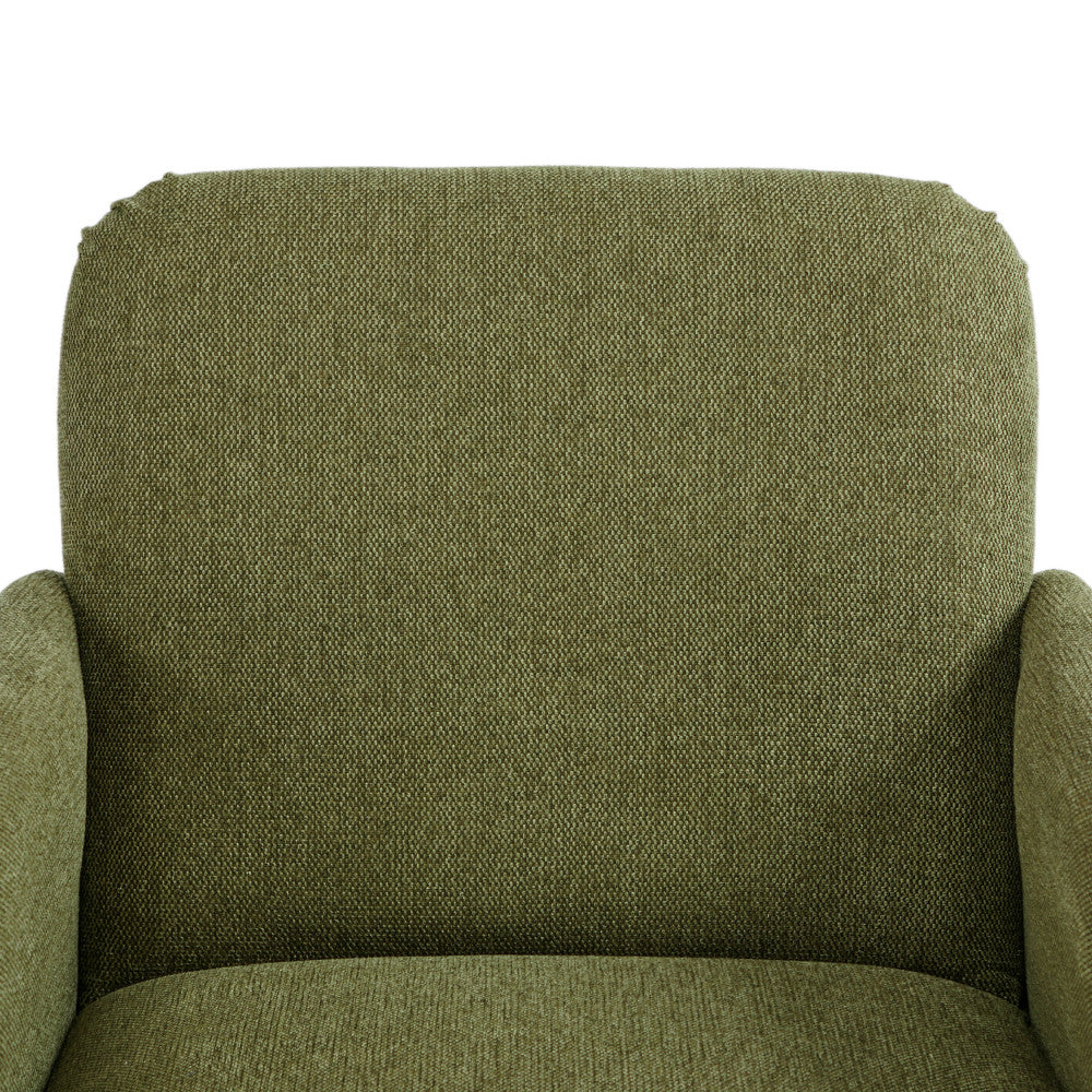 Brooks - Sillón retro - Tela, patas de madera oscura - Verde