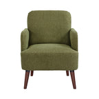 Brooks - Sillón retro - Tela, patas de madera oscura - Verde