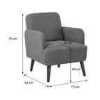 Brooks - Sillón retro - Tela, patas de madera oscura - Verde