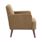 Brooks - Retro Armchair - Fabric, Dark Wood Legs - Bronze