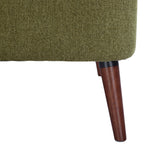 Brooks - Sillón retro - Tela, patas de madera oscura - Verde